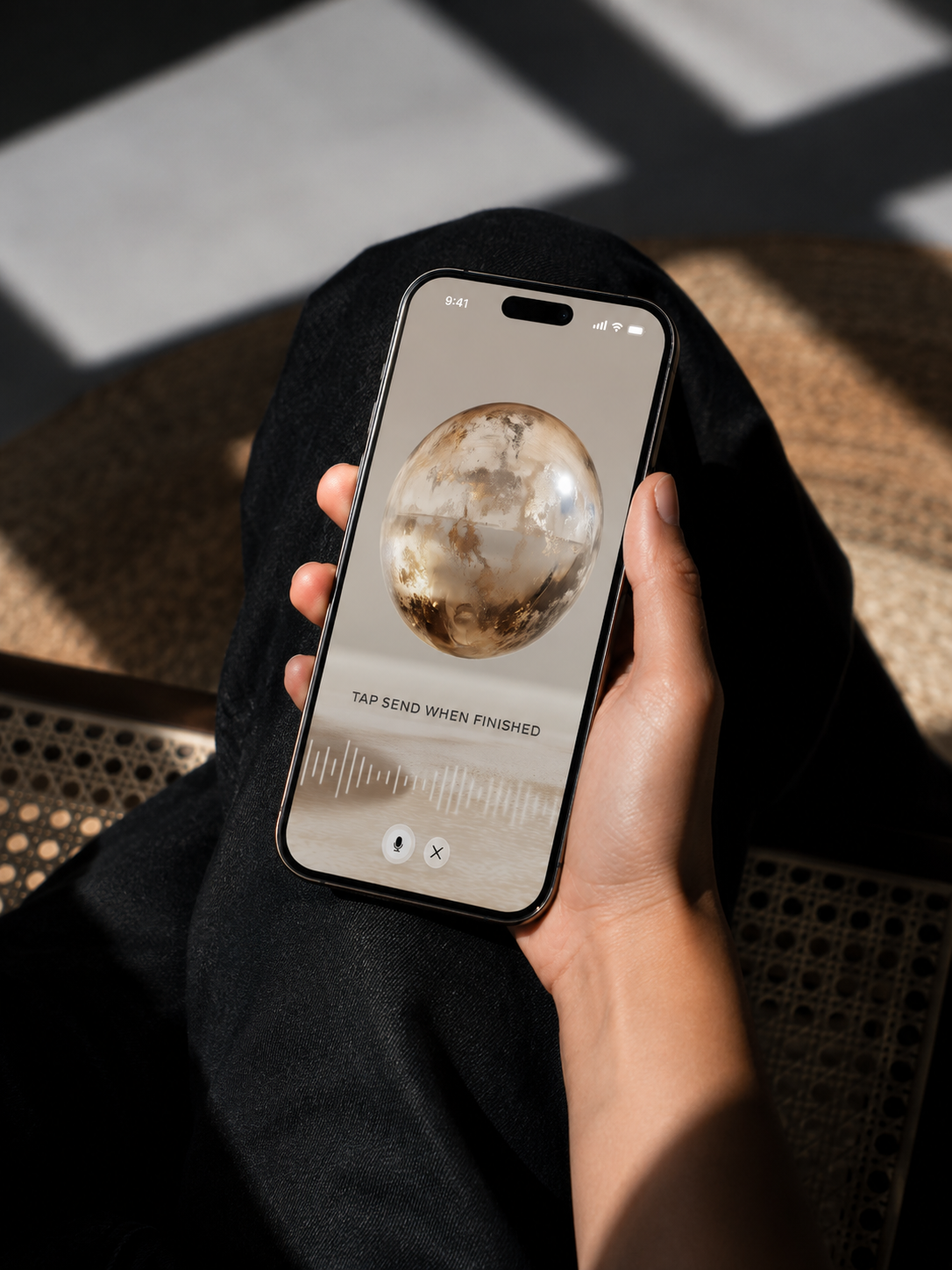 Mobile voice capture mockup for the assistant