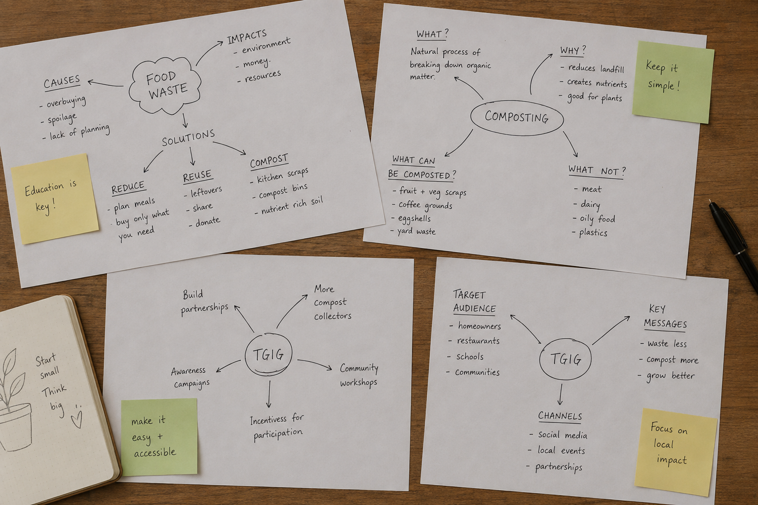 Workshop mind map, materialisation